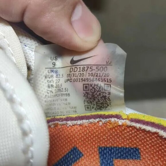 Nike sacai x VaporWaffle Dark Iris Size 9 US Men Used No Original Box DD1875-500 - Picture 7 of 9